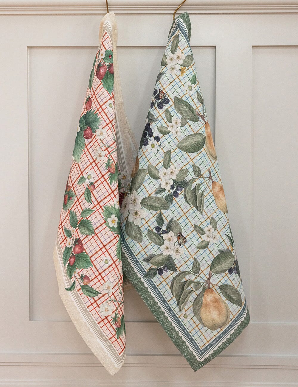 Strawberries 100% Linen Tea Towel