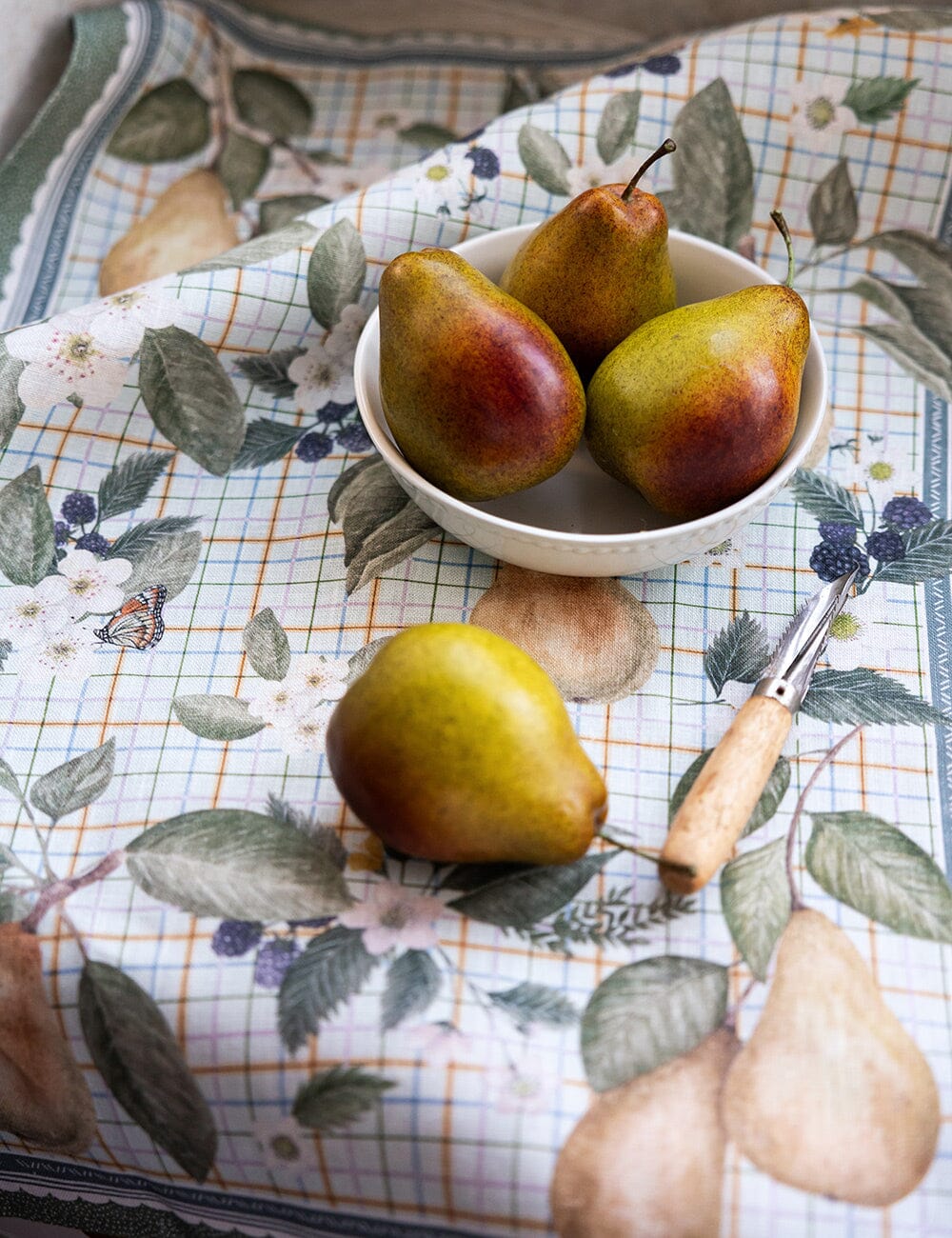 Pears 100% Linen Tea Towel