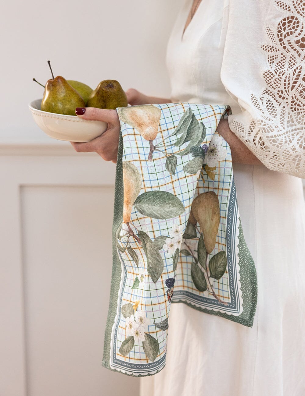 Pears 100% Linen Tea Towel