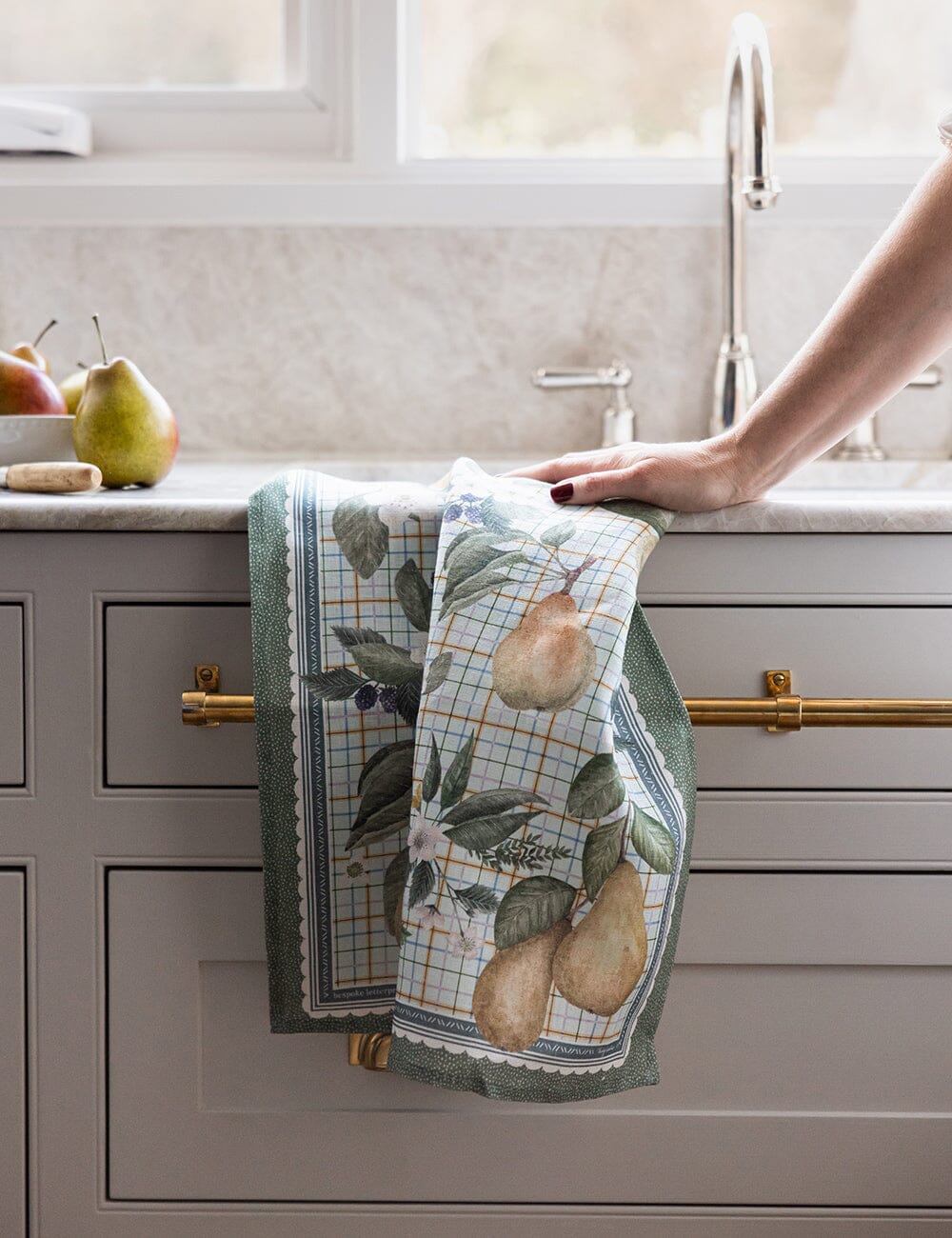 Pears 100% Linen Tea Towel