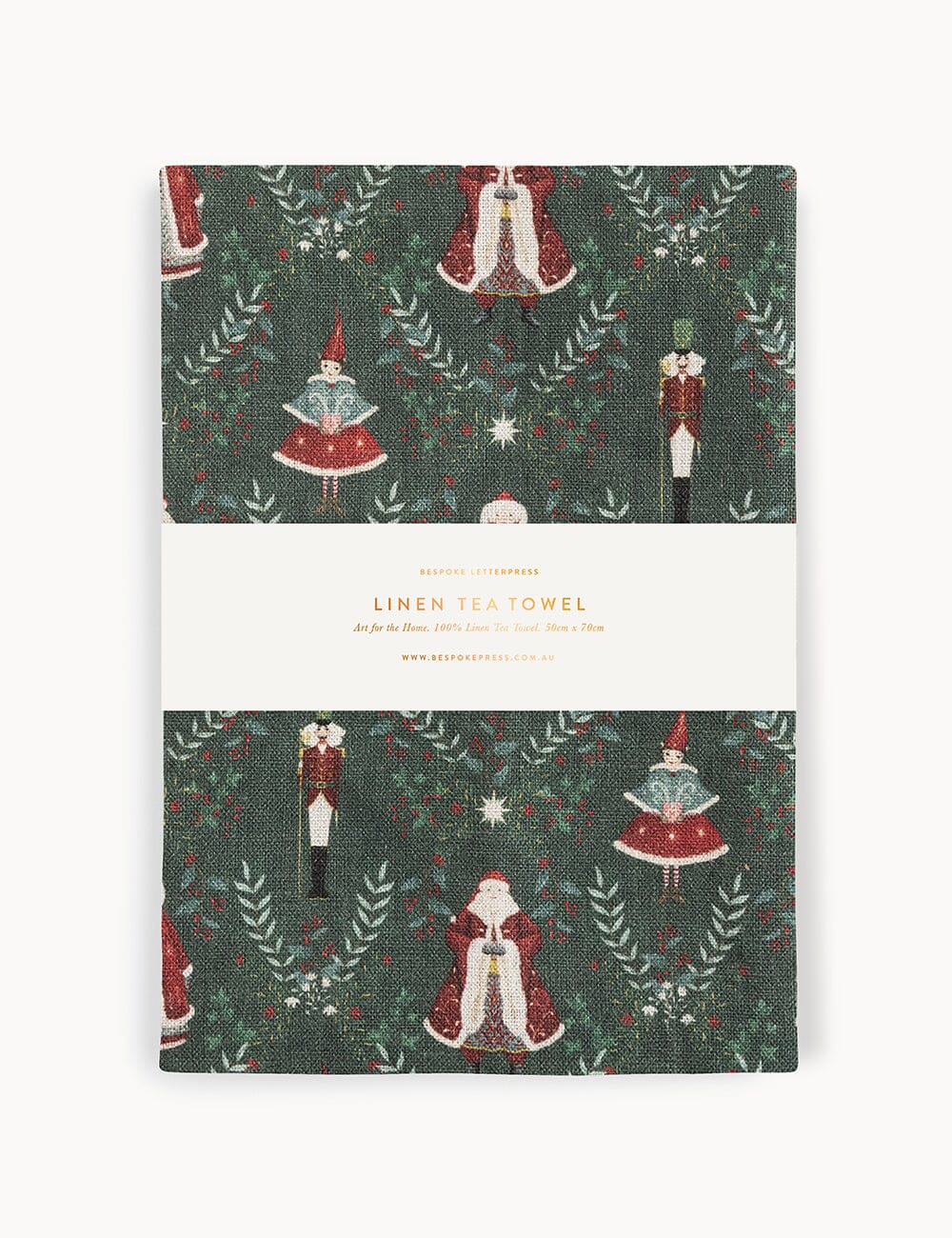 Mr & Mrs Claus 100% Linen Tea Towel Tea Towel Bespoke Letterpress 