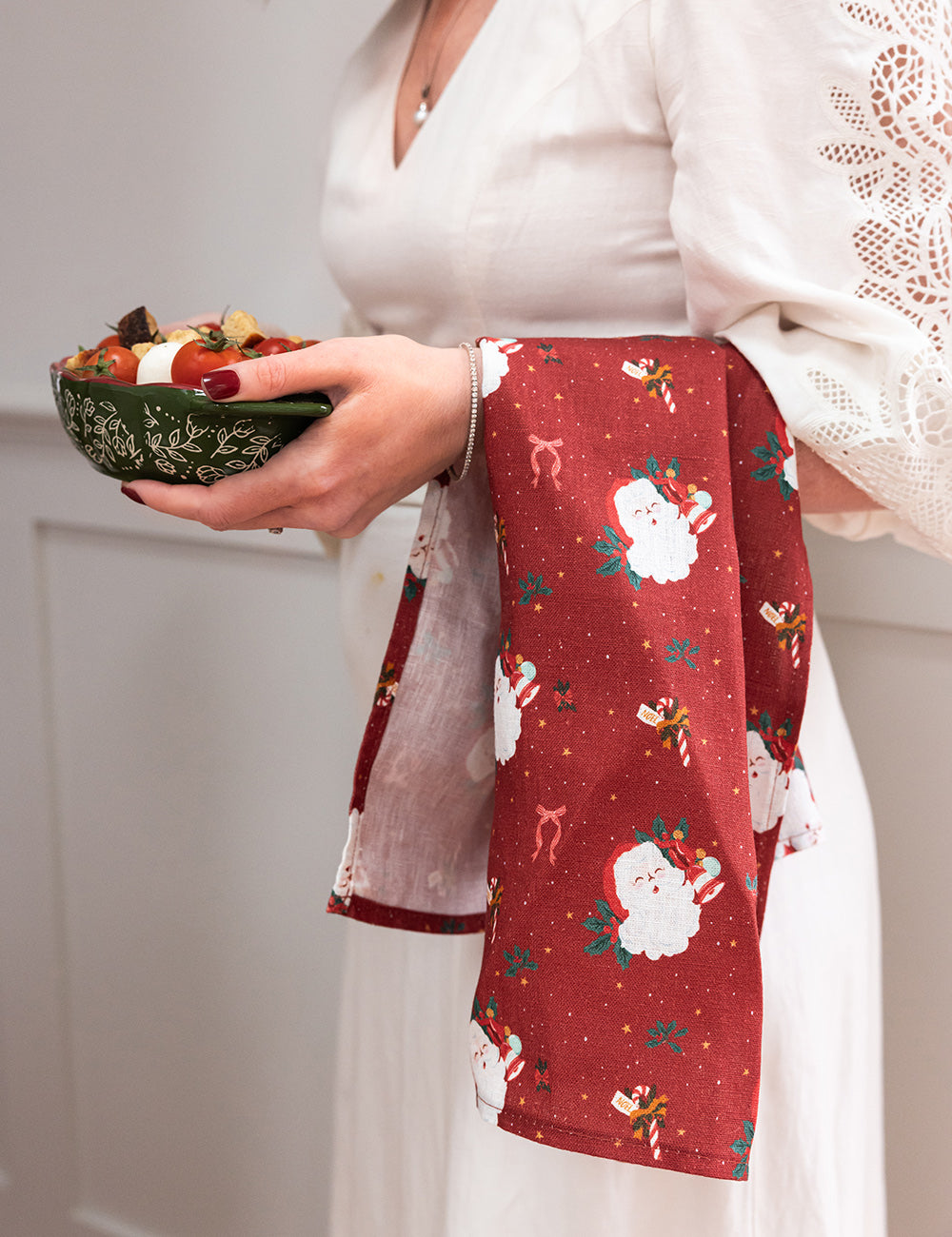 Jingle Bells 100% Linen Tea Towel