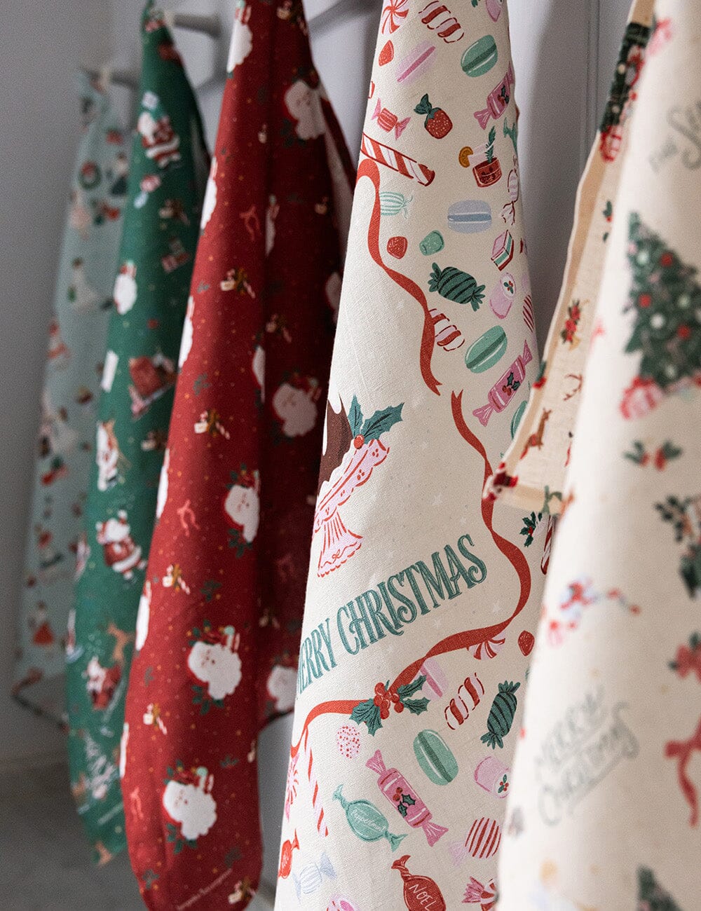 Jingle Bells 100% Linen Tea Towel