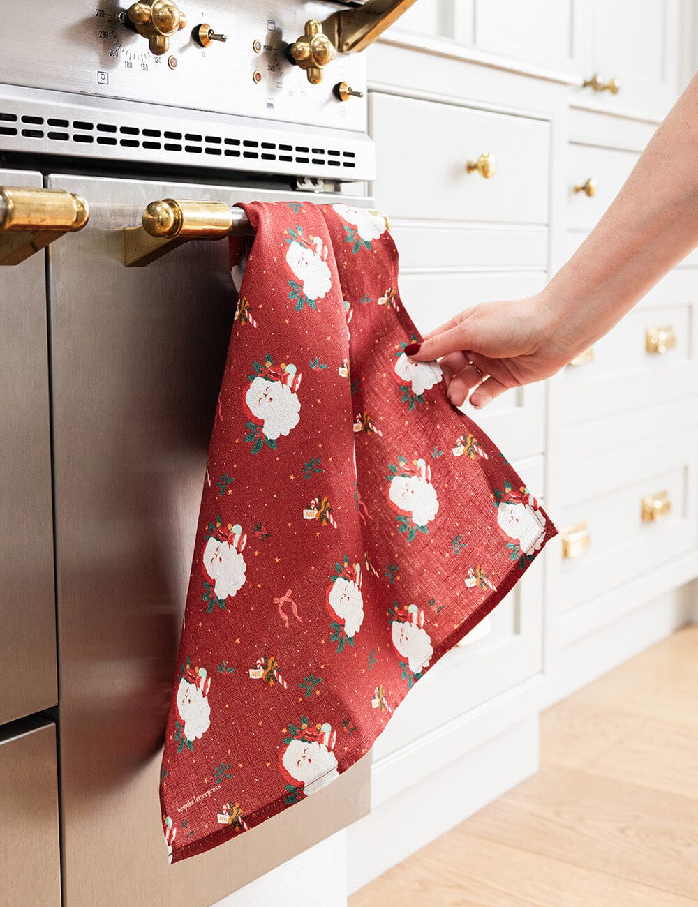 Jingle Bells 100% Linen Tea Towel