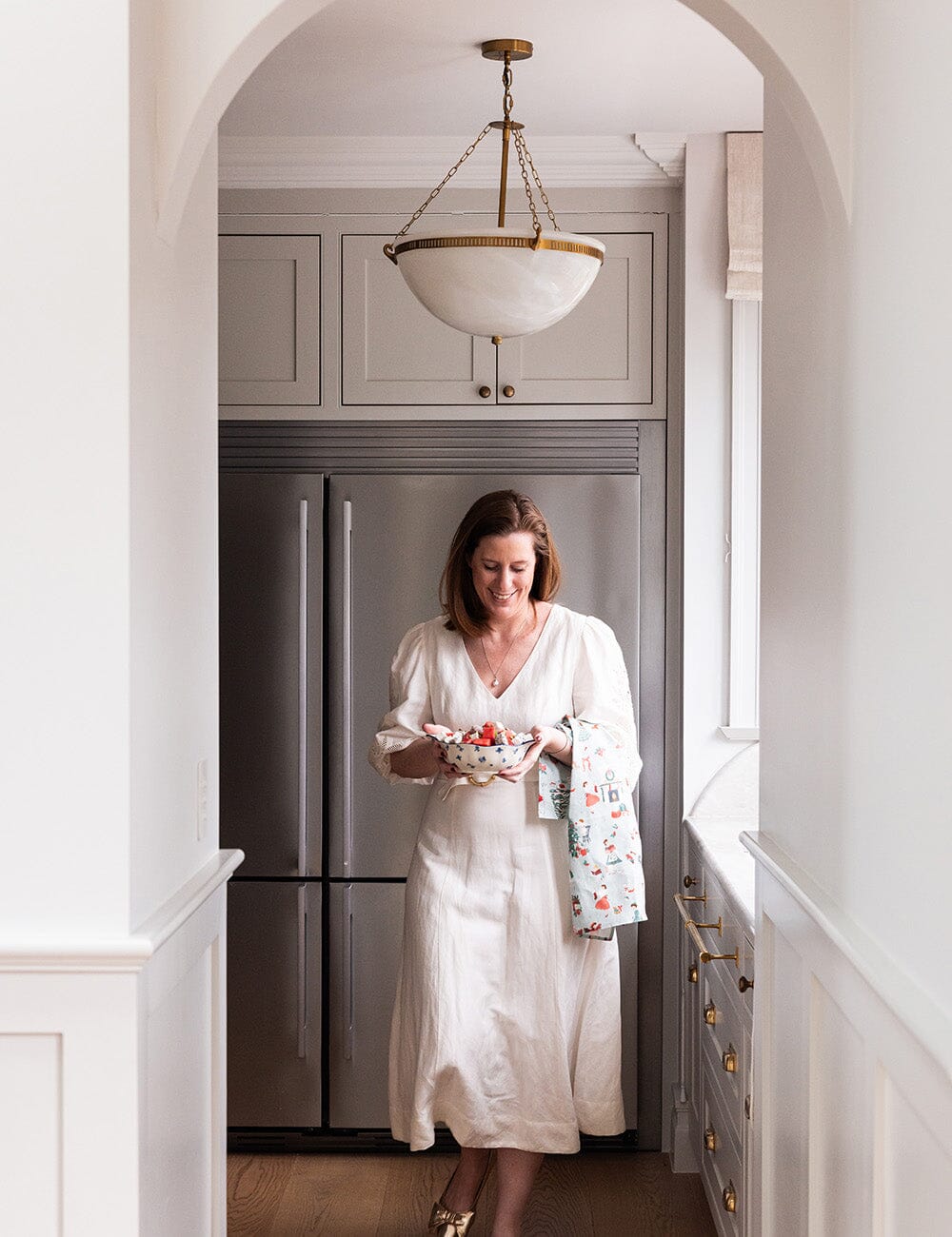 Christmas Ladies 100% Linen Tea Towel