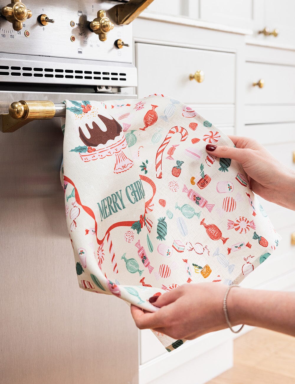 Christmas Treats 100% Linen Tea Towel