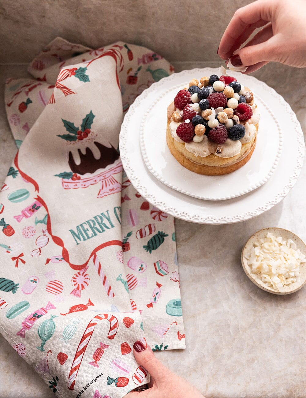 Christmas Treats 100% Linen Tea Towel