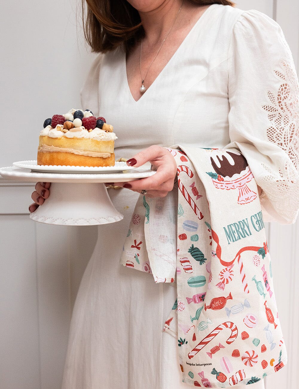 Christmas Treats 100% Linen Tea Towel