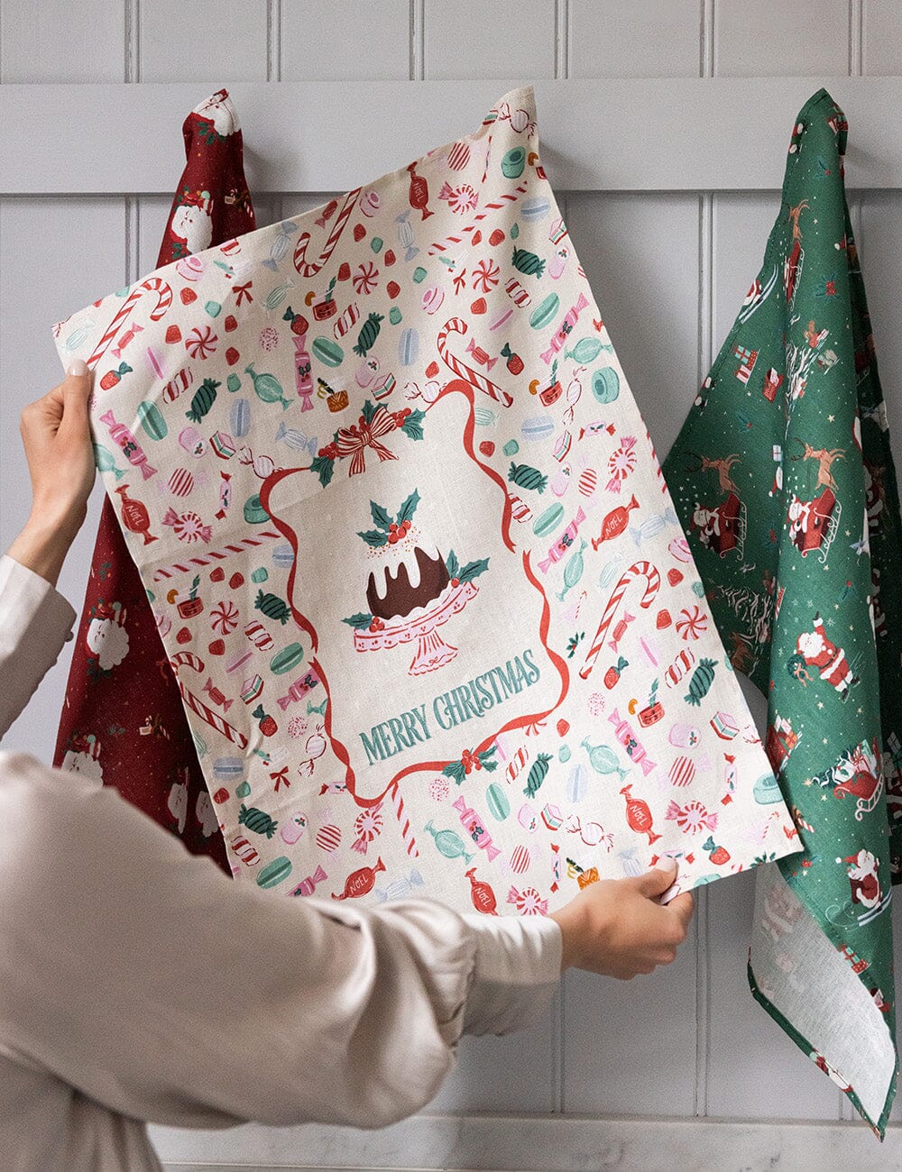 Christmas Treats 100% Linen Tea Towel