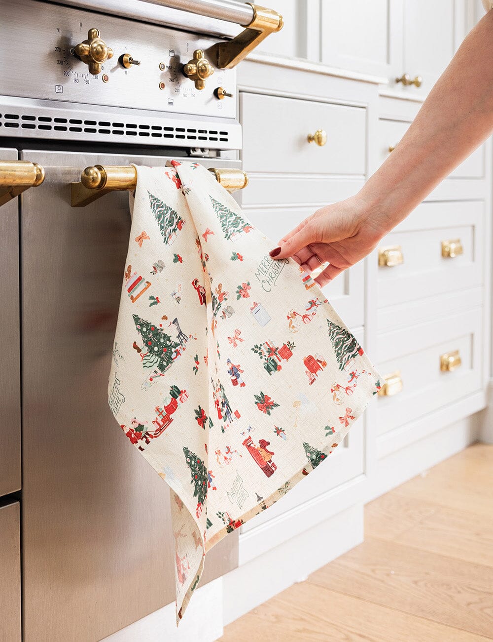 Season of Joy 100% Linen Tea Towel