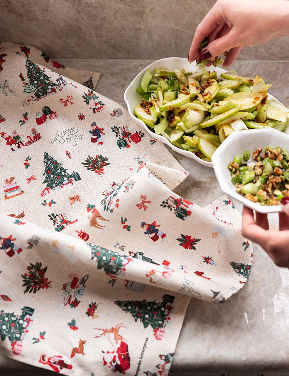 Season of Joy 100% Linen Tea Towel