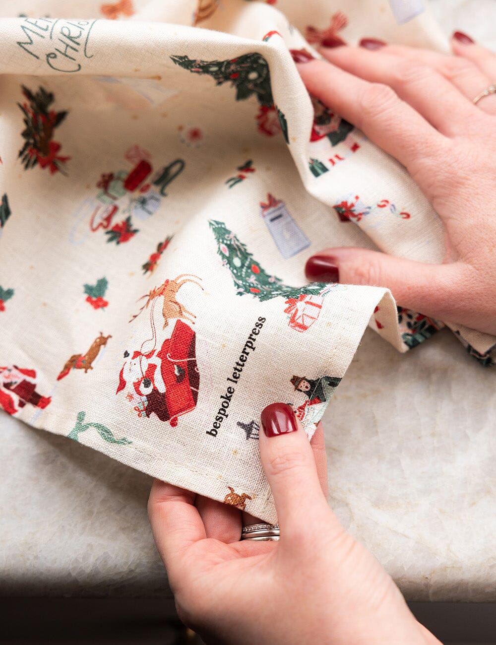 Season of Joy 100% Linen Tea Towel