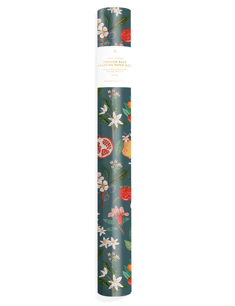 Gift Wrap Roll - Tutti Fruity Gift Wrapping Bespoke Letterpress 30m Roll 