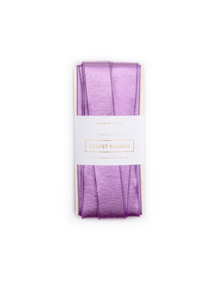 Lilac Velvet Ribbon ribbon Bespoke Letterpress 