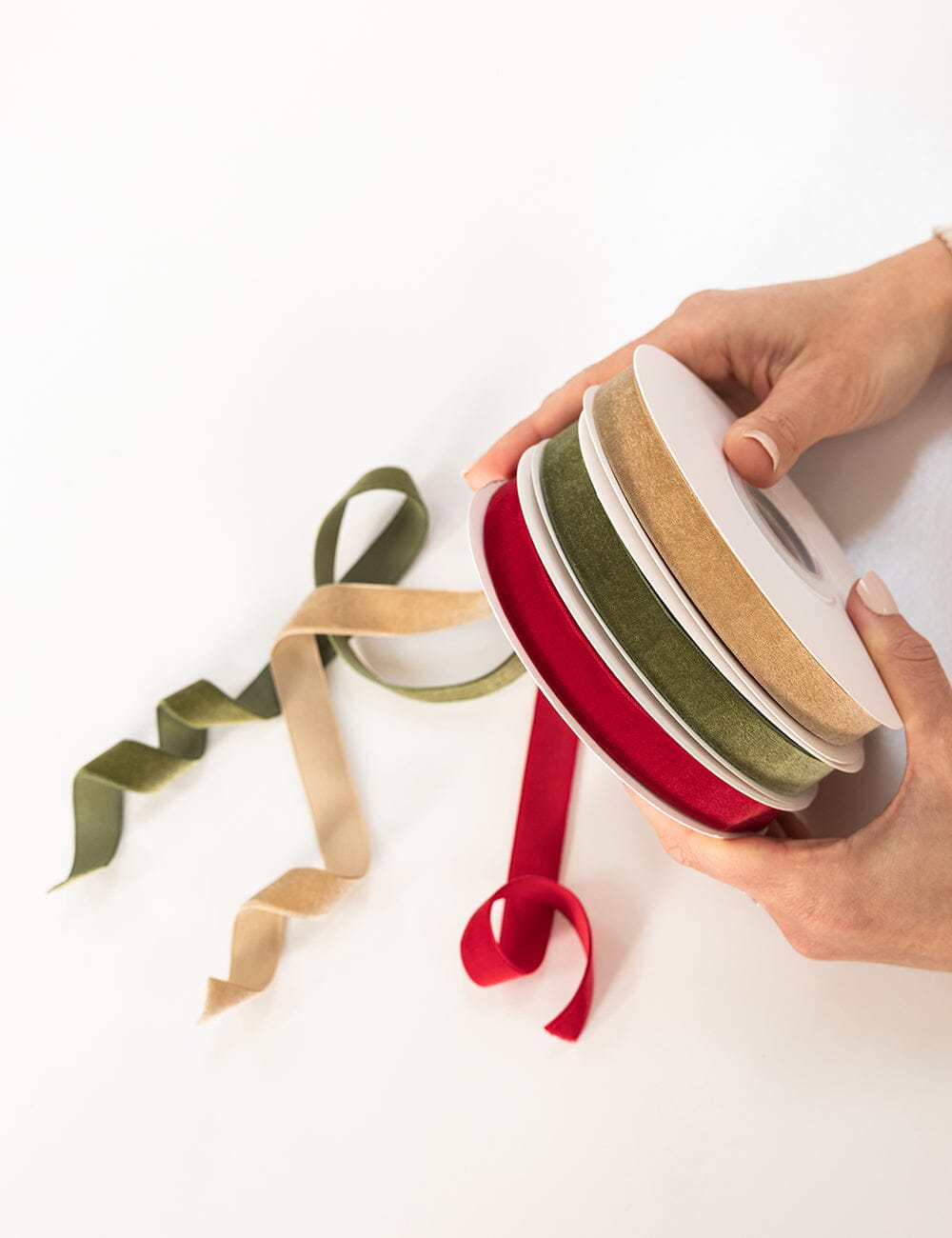 Olive Green Velvet Ribbon 16mm 10 Meters