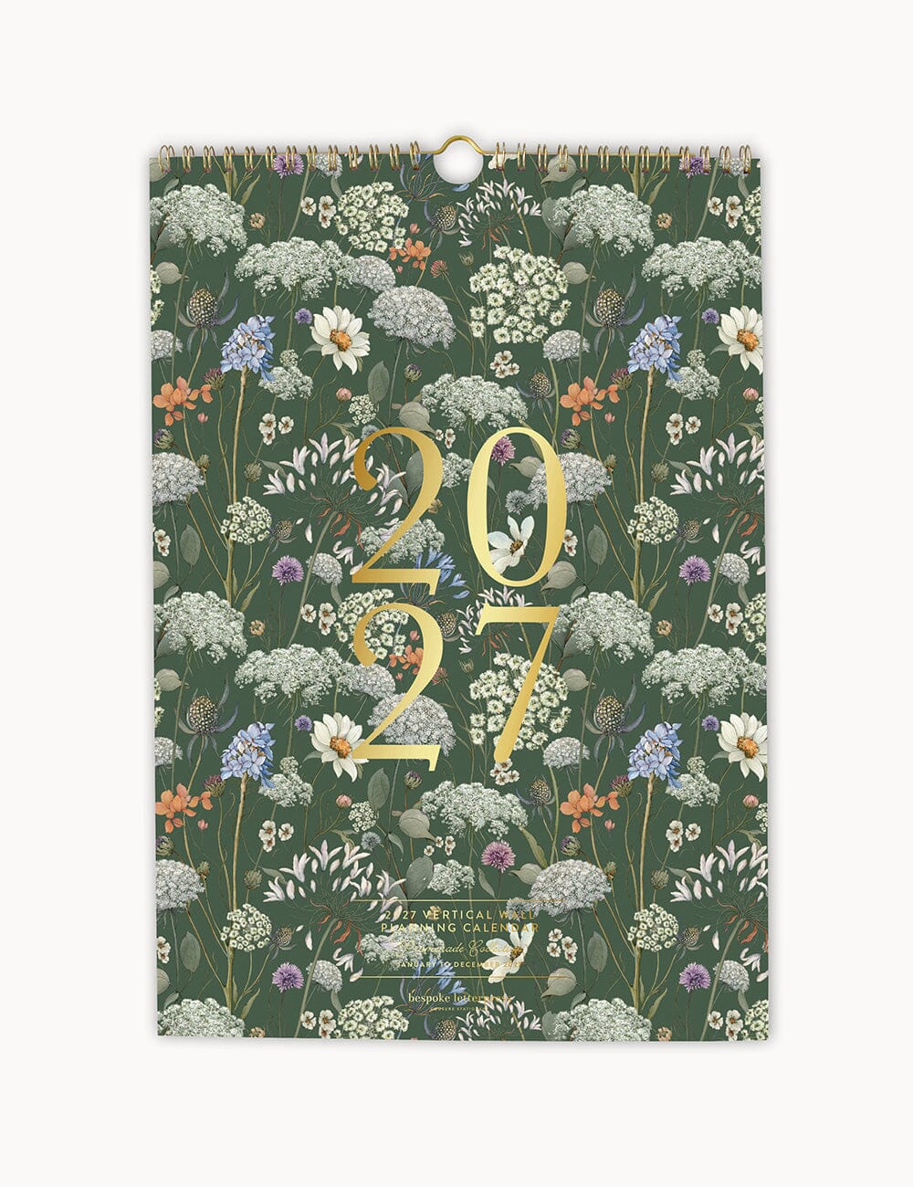 2027 Vertical Wall Planning Calendar Calendars Bespoke Letterpress 