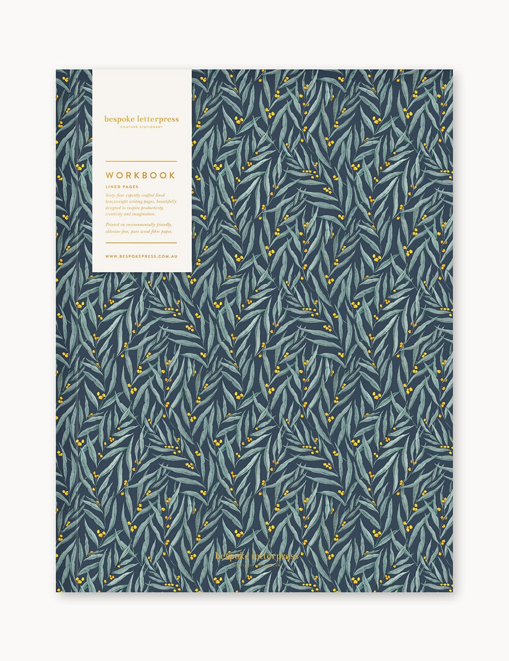 Golden Wattle Workbook Workbook Bespoke Letterpress 