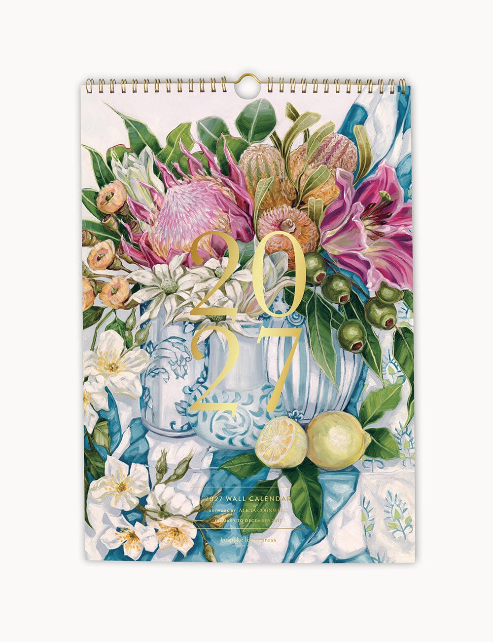 2027 Wall Calendar - Still Life Calendars Bespoke Letterpress 