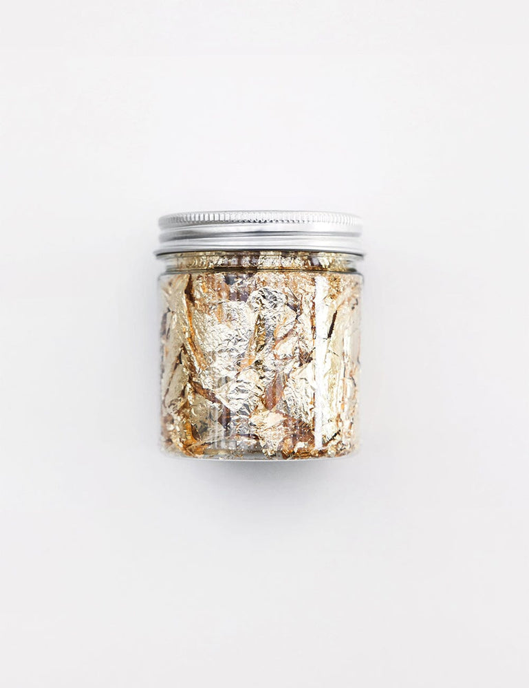 Wax Foil Leaf Jar- Gold