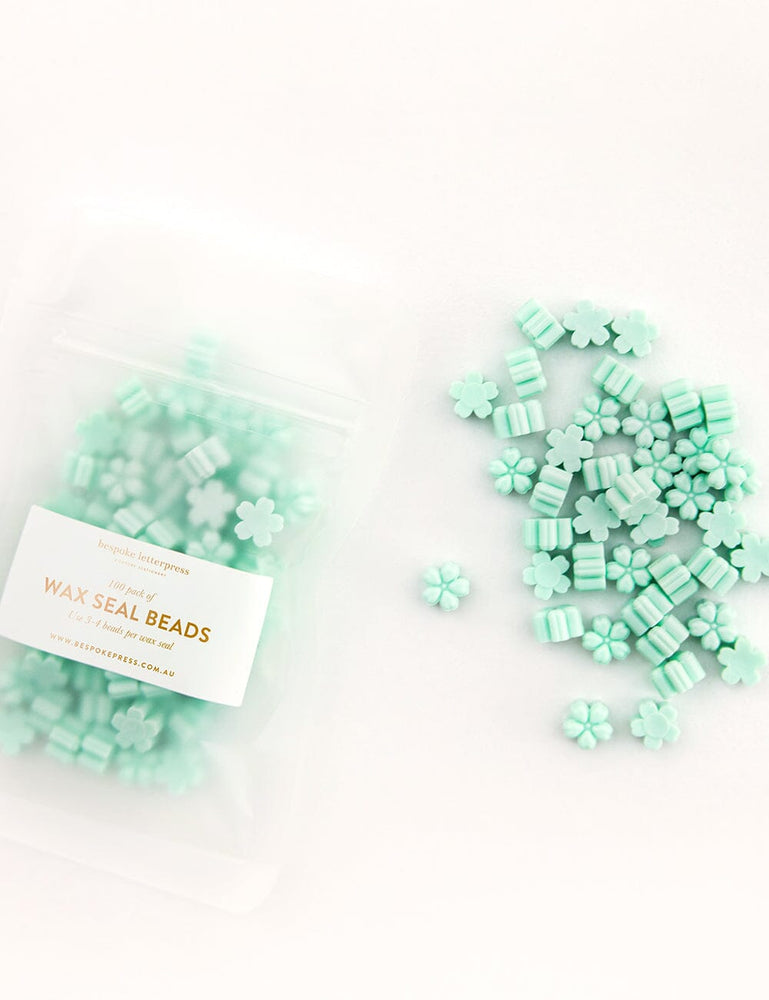 Wax Seal Beads- Blue Mint Bespoke Letterpress 