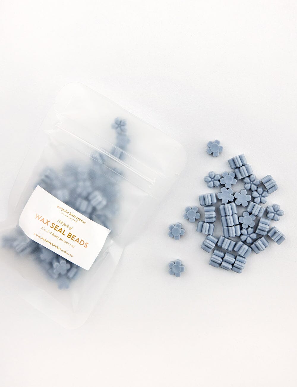 Wax Seal Beads- Cornflower Blue Desktop Stationery Bespoke Letterpress 