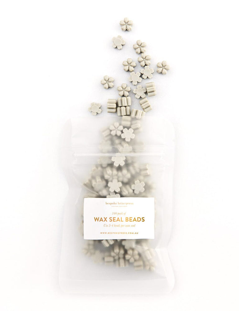 Wax Seal Beads- Latte Desktop Stationery Bespoke Letterpress 