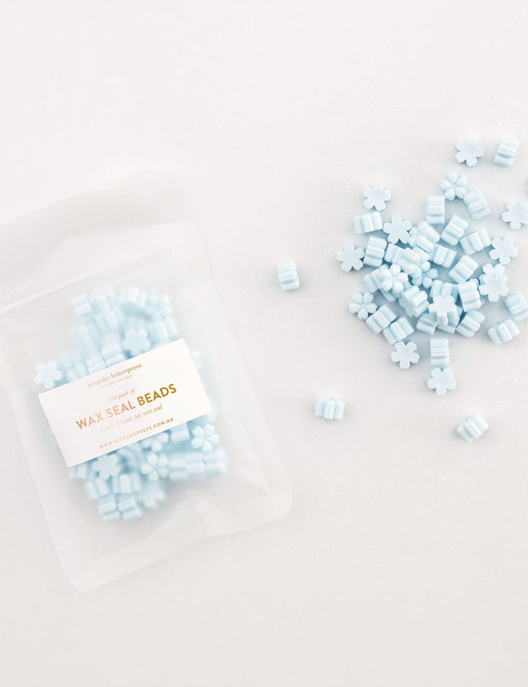 Wax Seal Beads- Baby Blue Bespoke Letterpress 