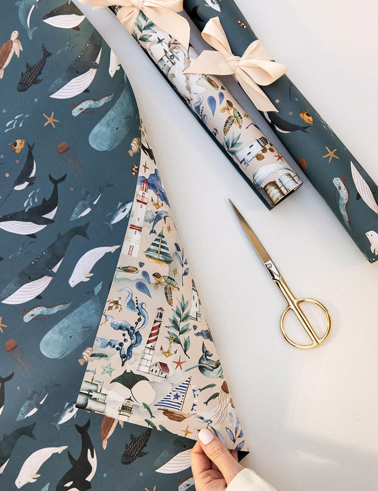 Nautical / Whales 100pk Gift Wrap Gift Wrap Bespoke Letterpress 