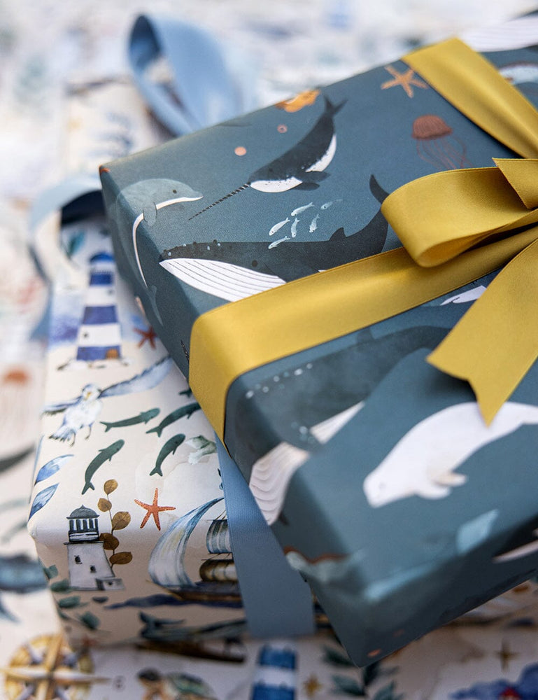 Nautical / Whales 6pk Gift Wrap Gift Wrap Bespoke Letterpress 