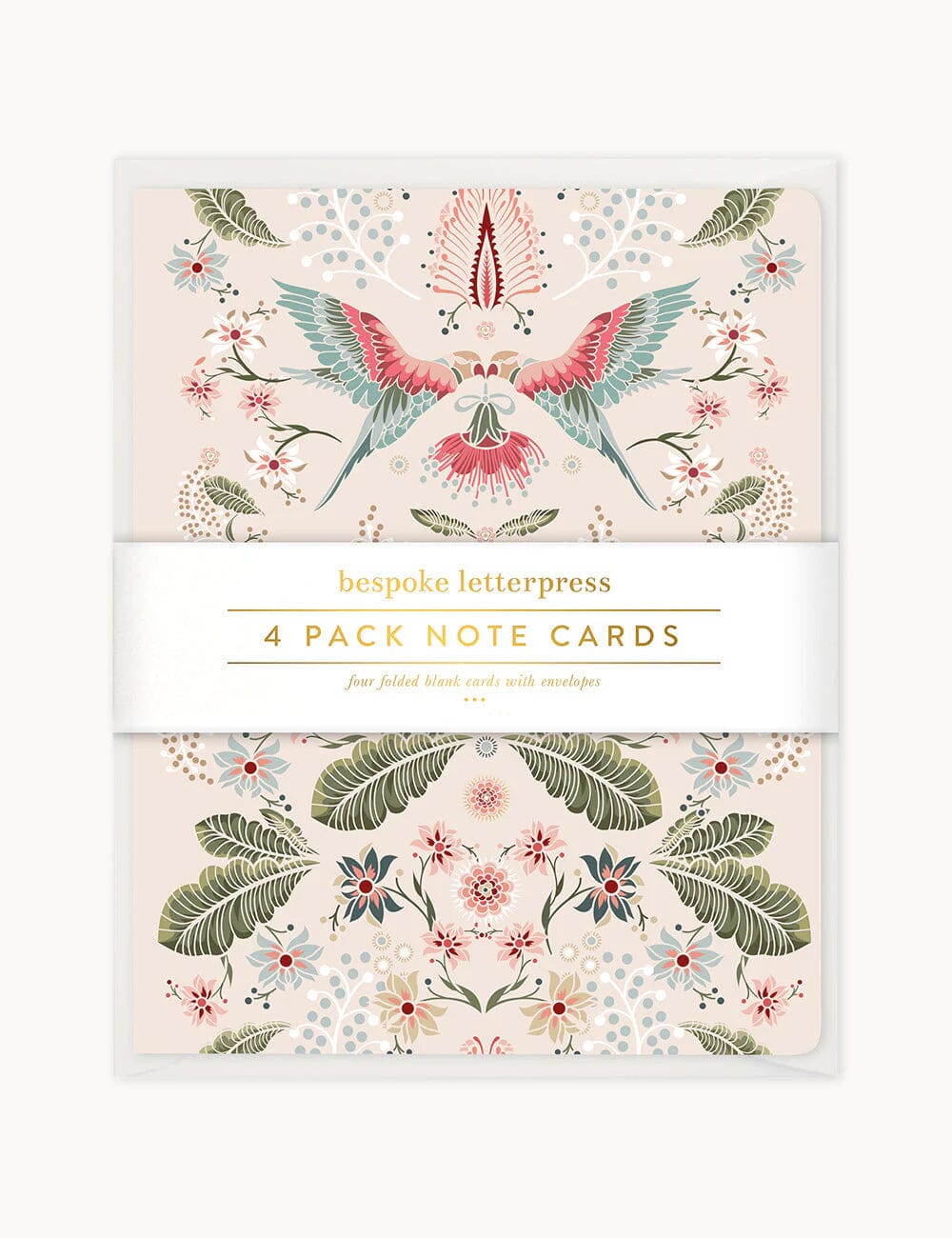 4pk Blank Cards - Kaleidoflora Cream