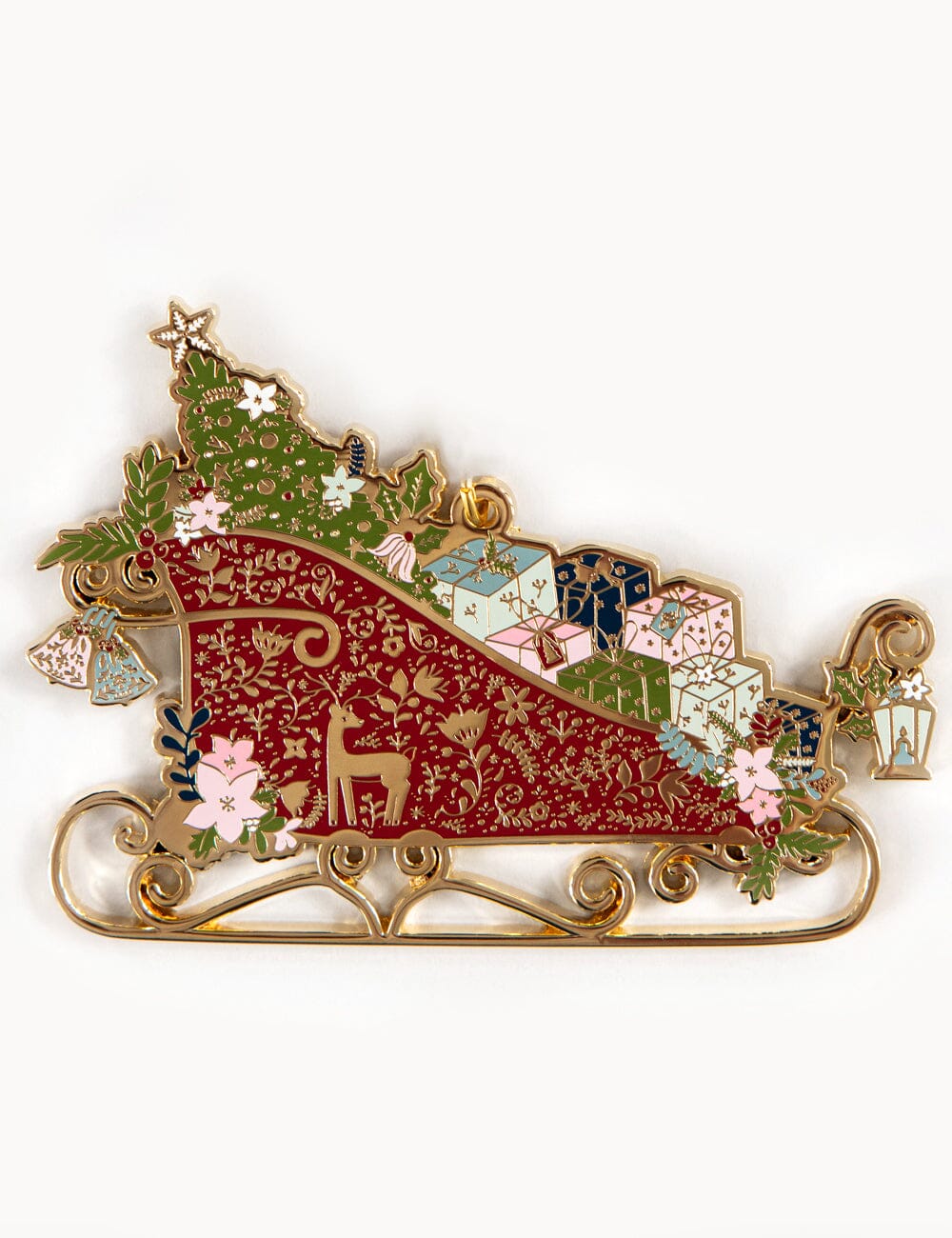 Fine Enamel Christmas Ornament - Sleigh