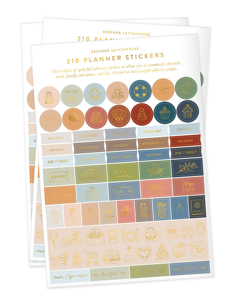 Planner Stickers Planners Bespoke Letterpress 