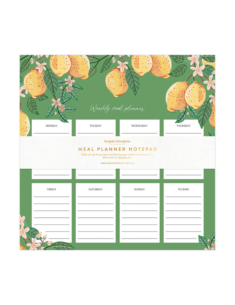 Meal Planner Notepad Lemons