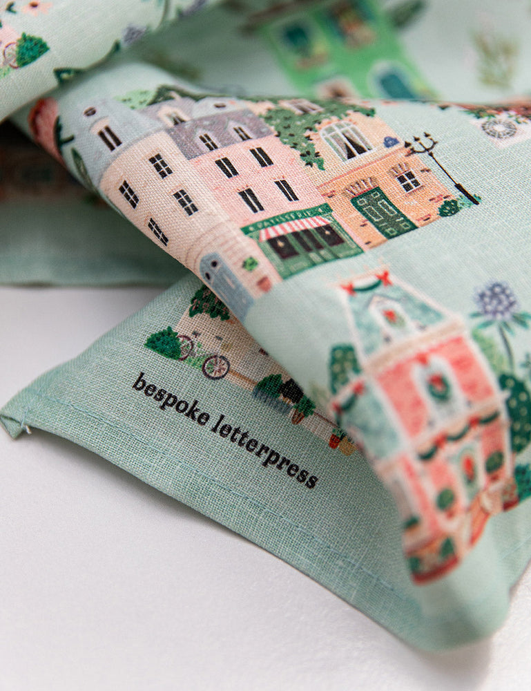 Around the World 100% Linen Tea Towel Tea Towel Bespoke Letterpress 