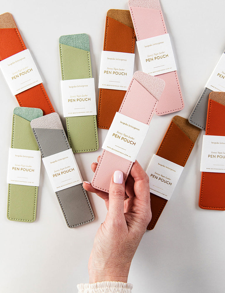 Blush Pen Pouch Bespoke Letterpress 