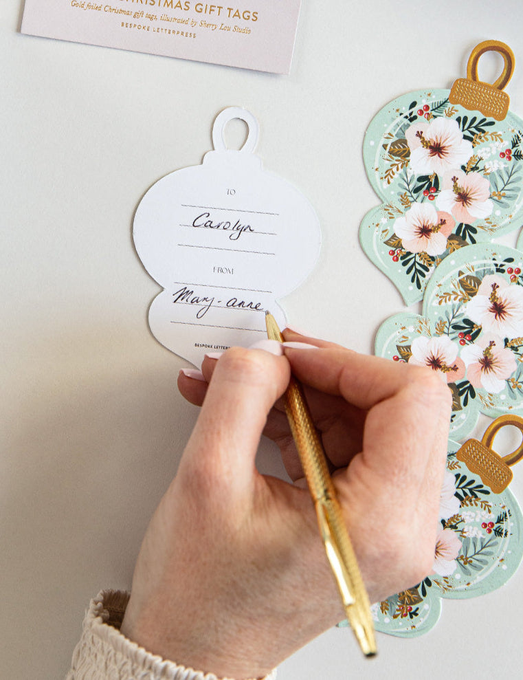 6pk Christmas Gift Tags Blue Ornament