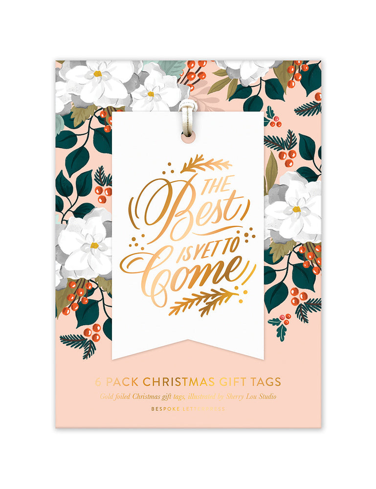 6pk Christmas Gift Tags "The best is yet to come" Gift Tags Bespoke Letterpress 