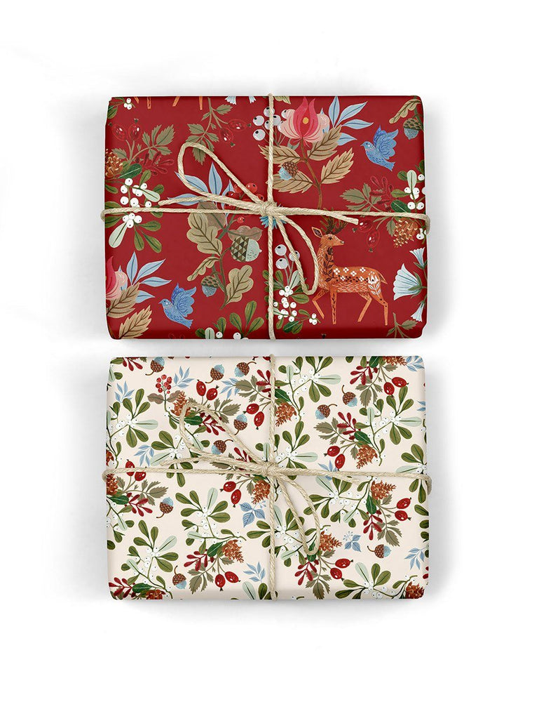 Christmas Folk / Holly 6pk Gift Wrap