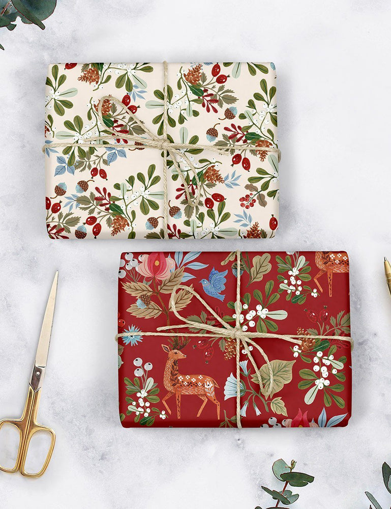Folk Christmas gift wrap Gift Wrap Bespoke Letterpress 
