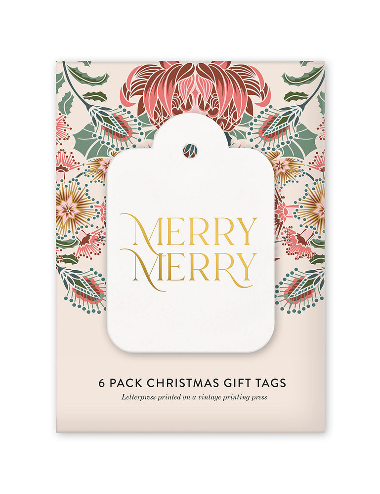 Gift Tags 6 pack "Merry Merry"