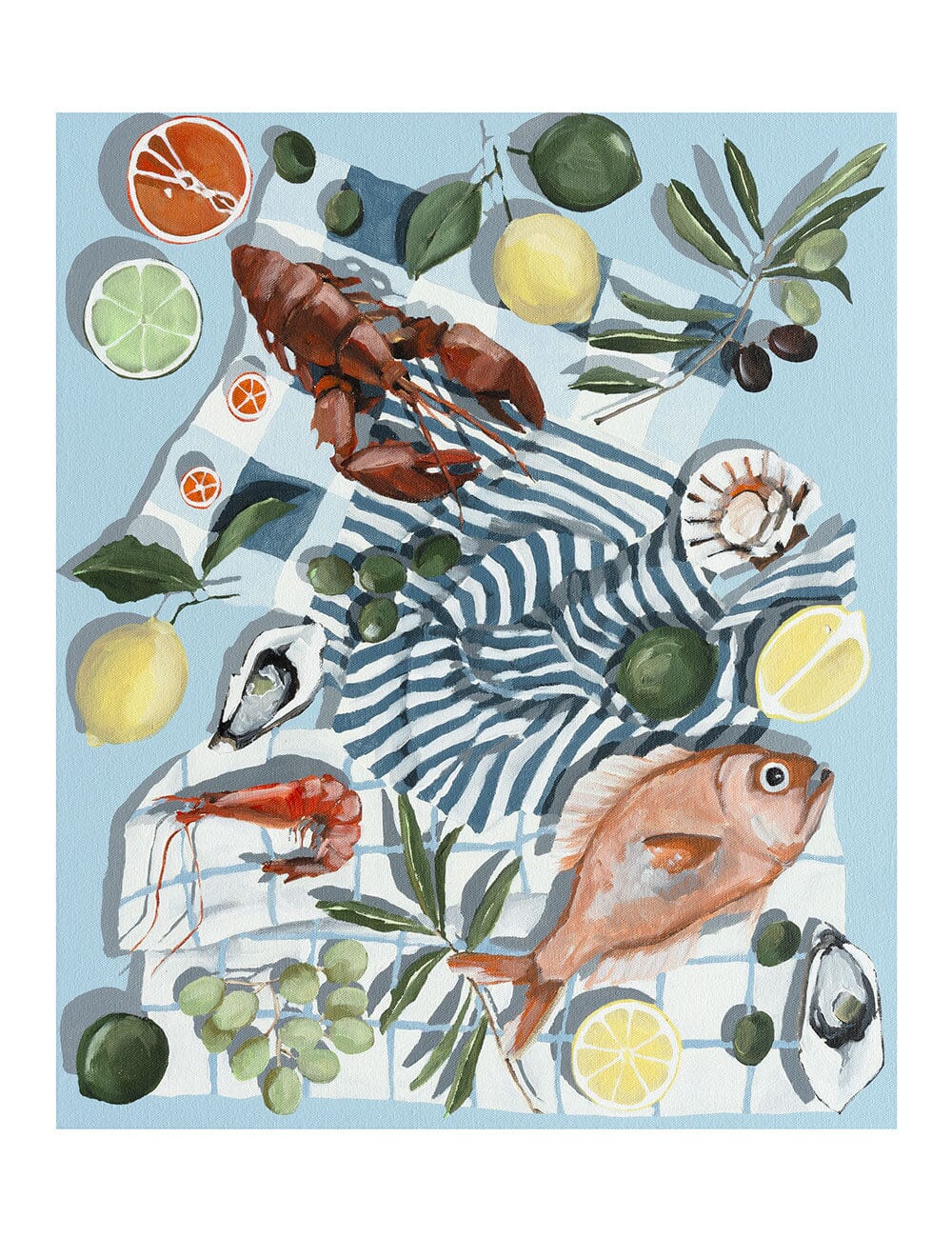 "Citrus & Fruit" Original Whitney Spicer Artwork 50 x 60cm Bespoke Letterpress 