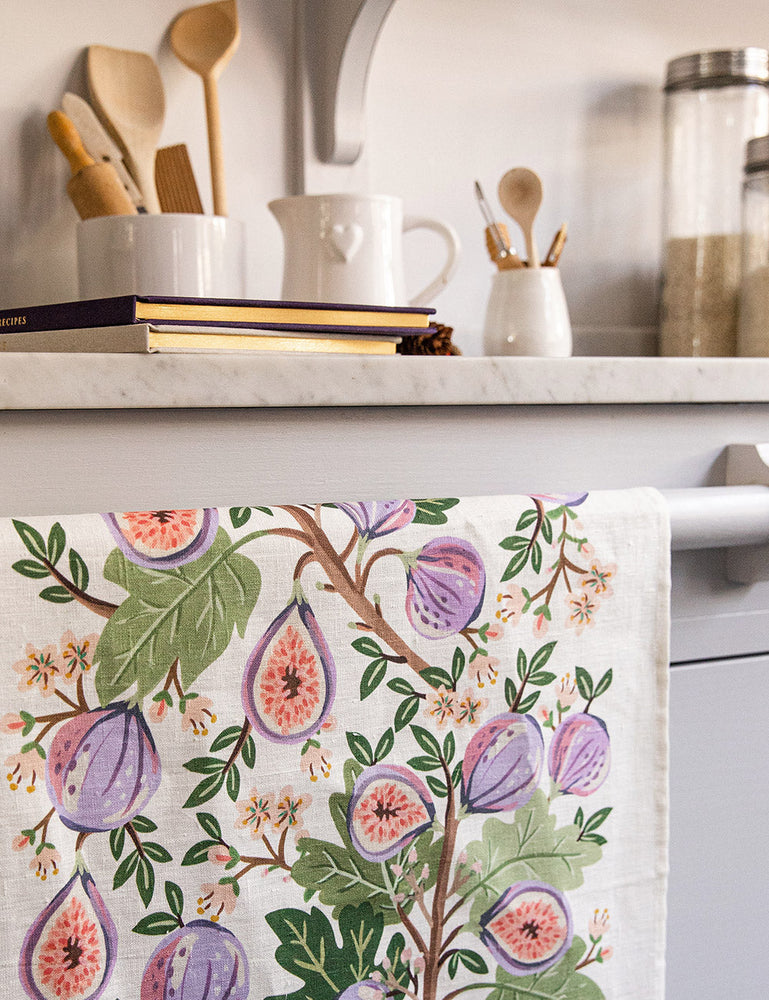 Figs 100% Linen Tea Towel Tea Towel Bespoke Letterpress 