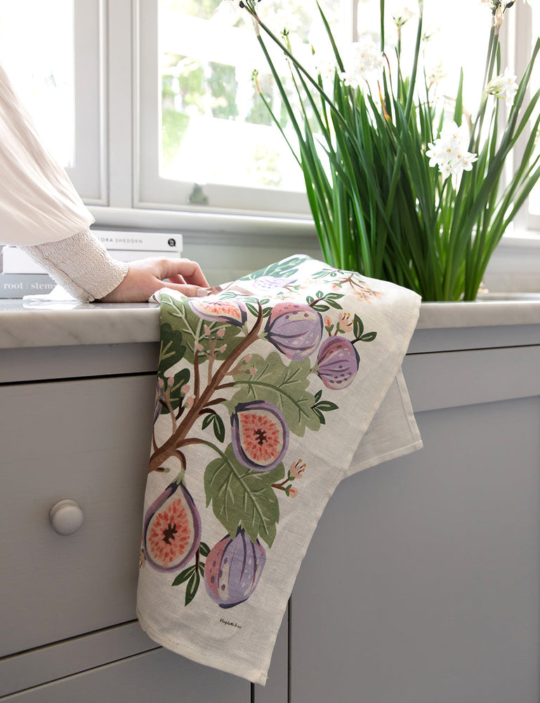 Figs 100% Linen Tea Towel Tea Towel Bespoke Letterpress 