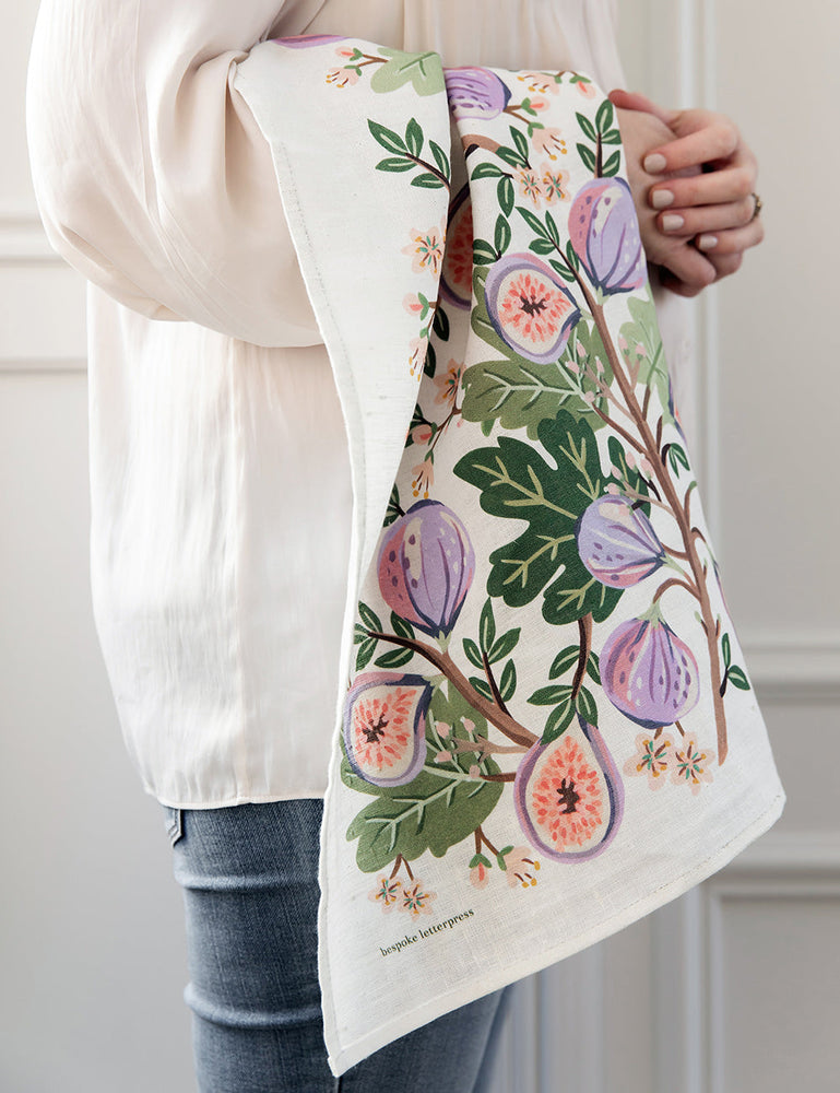 Figs 100% Linen Tea Towel Tea Towel Bespoke Letterpress 