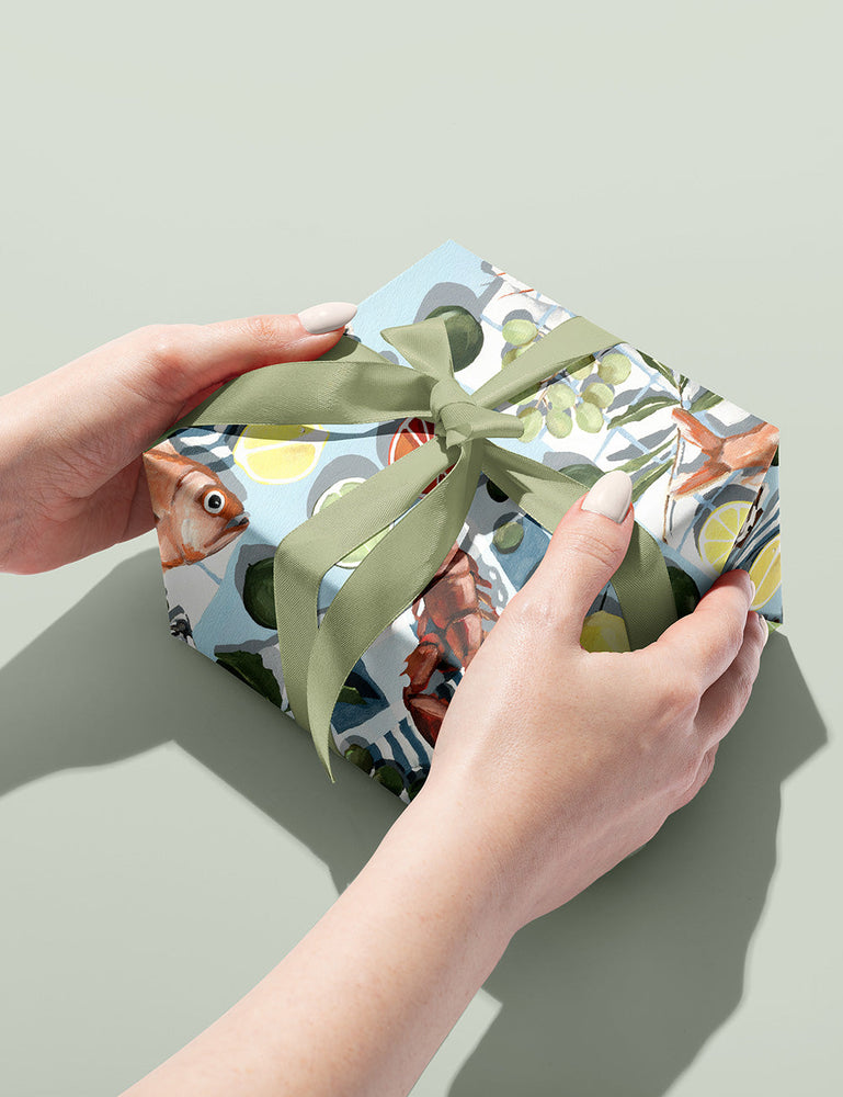 Fish & Citrus / Red Gingham 6pk Gift Wrap Gift Wrap Bespoke Letterpress 