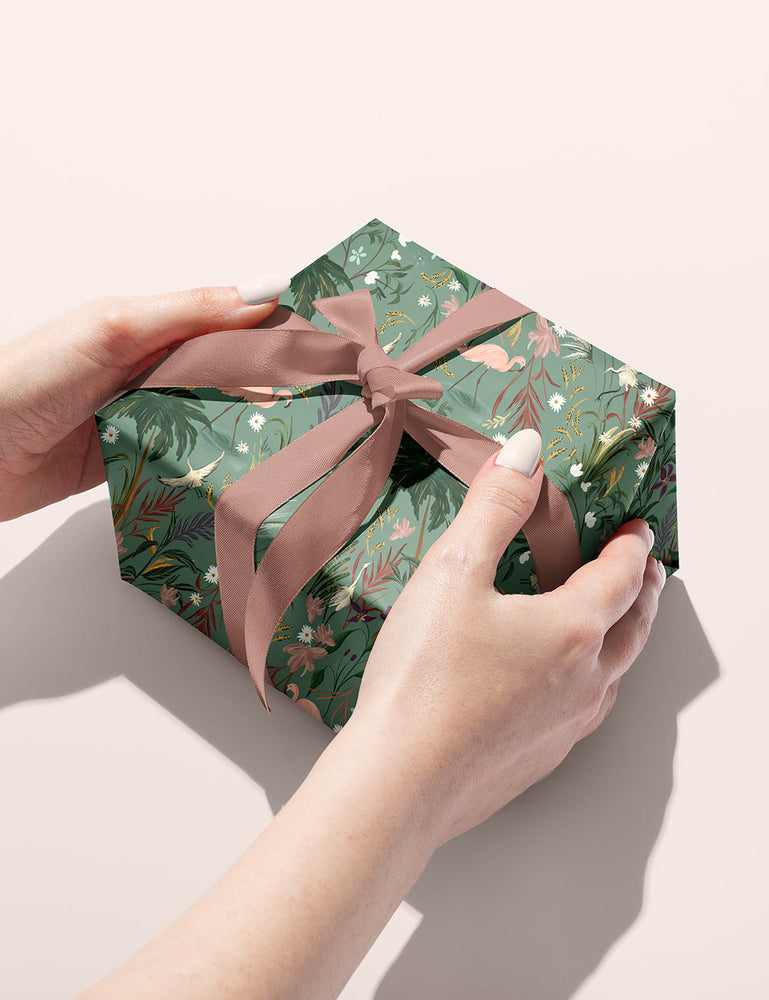 Flamingos / Herons 6pk Gift Wrap Bespoke Letterpress 