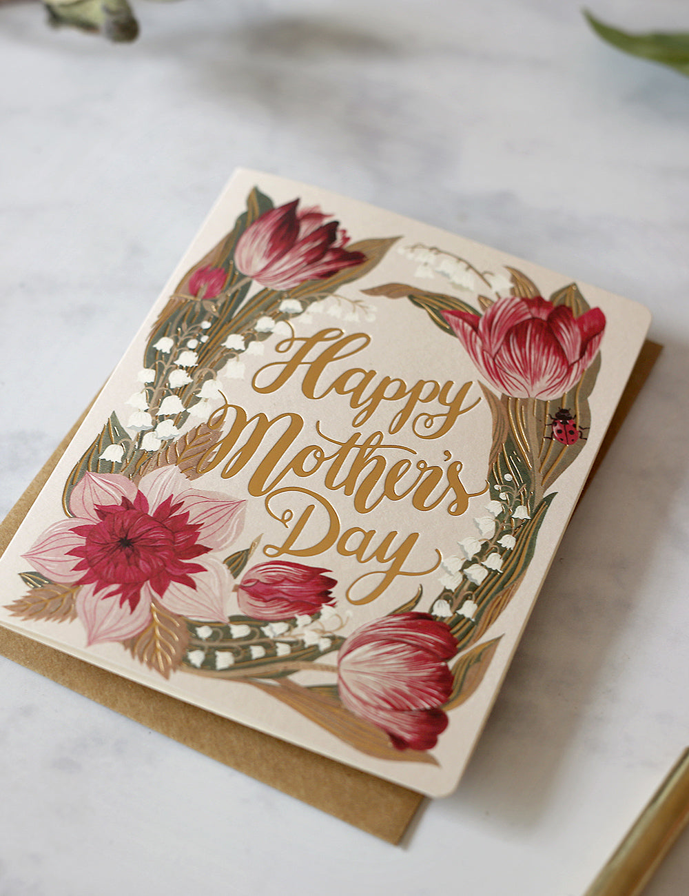 Folk Happy Mothers Day Greeting Card