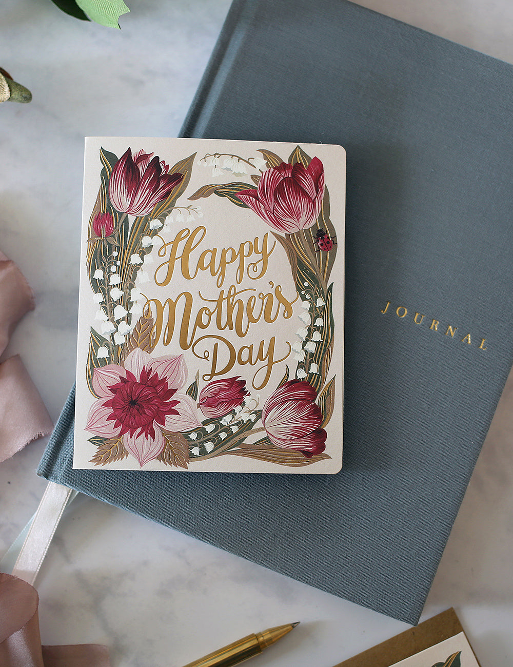 Folk Happy Mothers Day Greeting Card