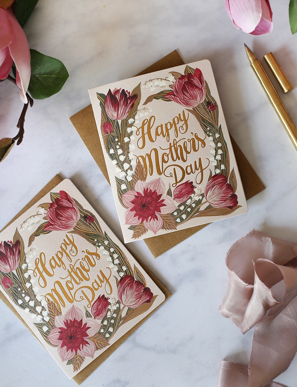 Folk Happy Mothers Day Greeting Card