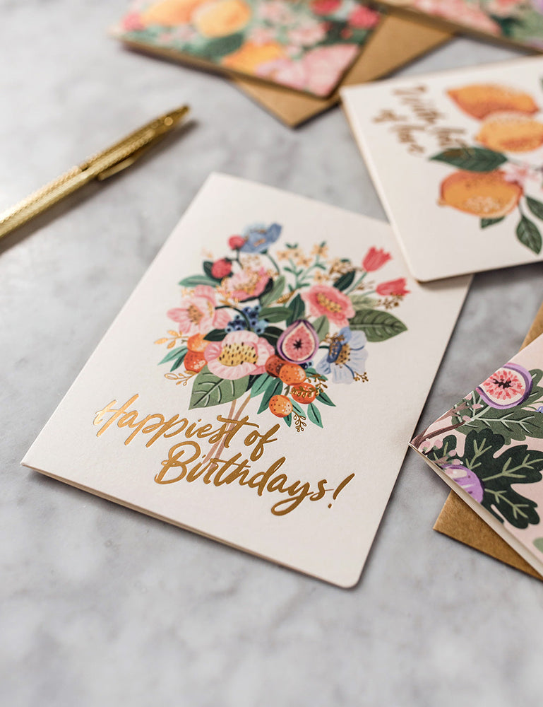 Happiest of Birthdays - Fruit Bunch Greeting Cards Bespoke Letterpress 